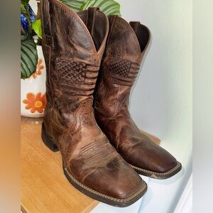 Ariat Leather Cowboy Boots American Flag Men’s size 9.5 New